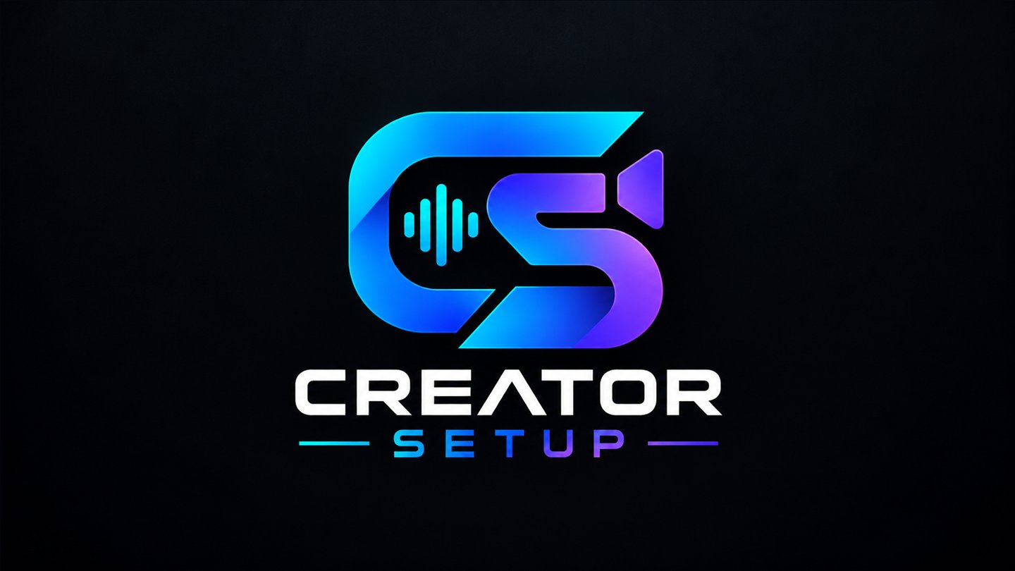 Creator Setup Logo in Neon-Cyan, Blau und Violett
